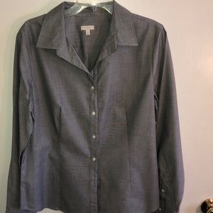 NWT Talbots dove gray cotton blouse,